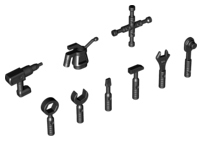 LEGO Minifigure Tools Multipack - BRAND NEW - Black 9 Mixed Pieces