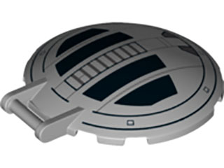 LEGO Dish 6x6 Dark Bluish Grey with TIE Advanced Hatch Pattern