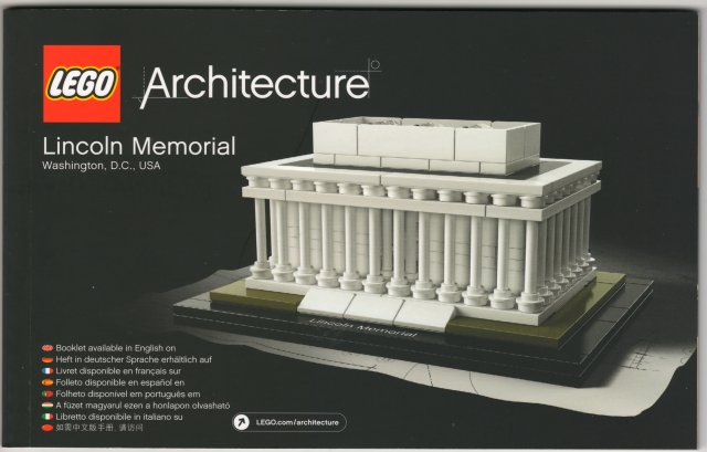 LEGO Architecture Lincoln Memorial Instructions ONLY for Set #21022