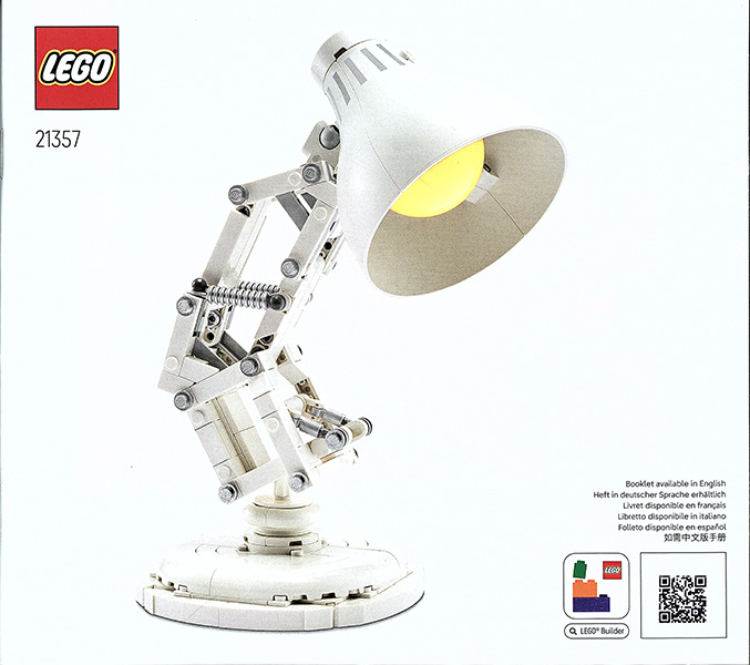LEGO Disney Pixar Luxo Jr. Set #21357 Includes Instructions