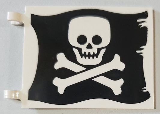 LEGO Pirates Flag 6x5 with Skull and Crossbones - Jolly Roger