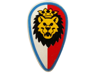 LEGO White Shield with Lion Head Pattern