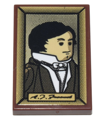 LEGO Tile 2x3 with Framed Portrait of Man with Suit Pattern