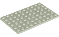 LEGO Vintage Light Gray (old shade) 6x10 Plate x 8