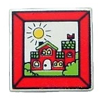 LEGO Vintage Fabuland House In Frame Pattern Printed Tile 2x2