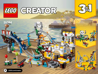 LEGO Creator Pirate Roller Coaster Set #31084 Includes Minifigures and Instructions