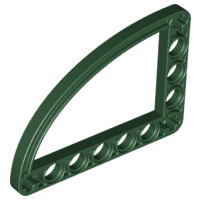 LEGO Technic Dark Green 5x7 Liftarm Modified  L-Shape Quarter Ellipse Thin