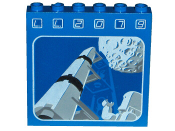 LEGO Classic Space Printed Brick 1x6x5 with LL2079 Rocket and Moon Pattern