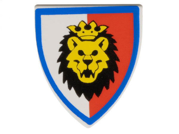LEGO White Shield with Lion Head Pattern