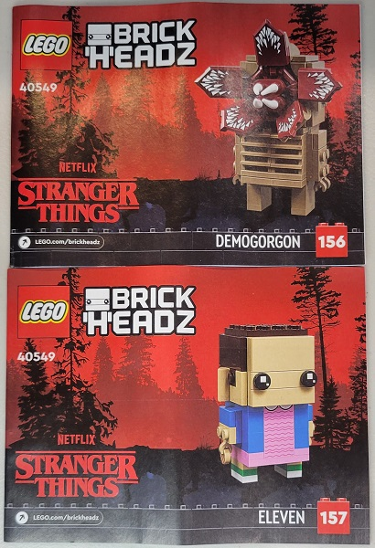 LEGO BrickHeadz Stranger Things Demogorgon & Eleven Set #40549 Includes Instructions