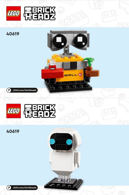 LEGO BrickHeadz EVE & WALL-E Set #40619 Includes Instructions