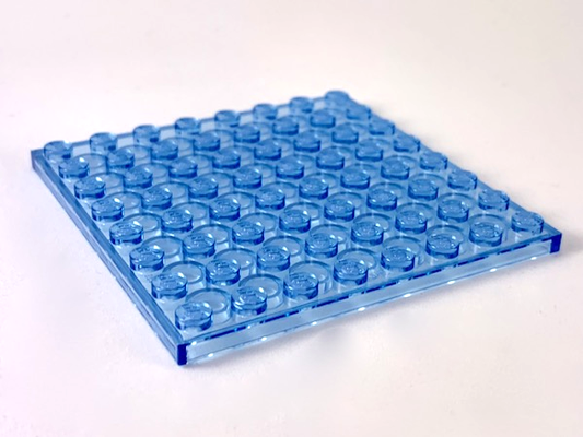 LEGO Plate 8x8 Trans Medium Blue