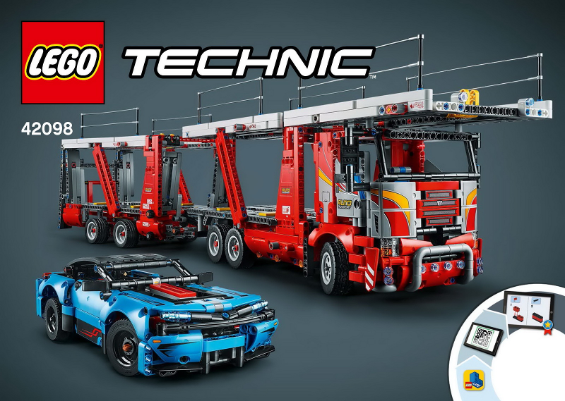 LEGO Technic Car Transporter - Set #42098 As Pictured with Instructions and Stickers
