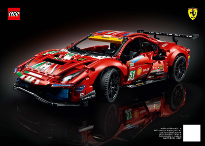 LEGO TECHNIC Ferrari 488 GTE AF CORSE #51 Set #42096 incl Instructions