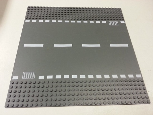 LEGO Baseplate 32x32 Dark Bluish Grey 6-Stud Straight Road with White Markings