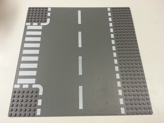 LEGO Baseplate 32x32 Dark Bluish Grey 6-Stud T Intersection with White Markings