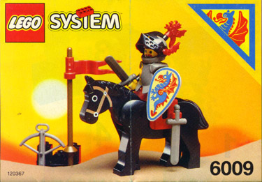 LEGO Vintage Castle Black Knight Set #6009 Incl. Minifig & Instructions