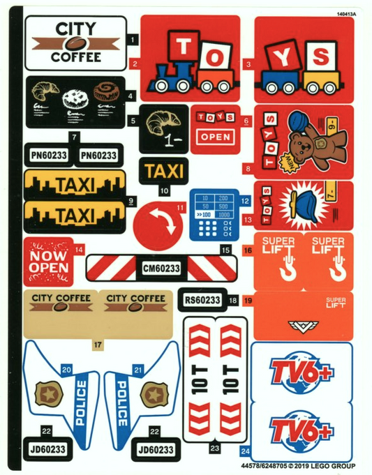 LEGO City Sticker Sheet from Donut Shop Opening Set #60233