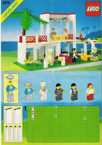 LEGO Vintage Classic Town Food & Drink Breezeway Cafe Set #6376 Incl. Minifigs & Instructions