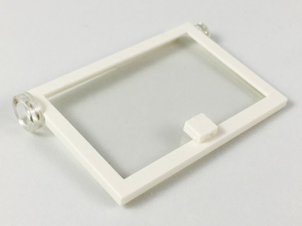 LEGO RARE Vintage White Door 1 x 4 x 5 Left with Fixed Trans-Clear Glass