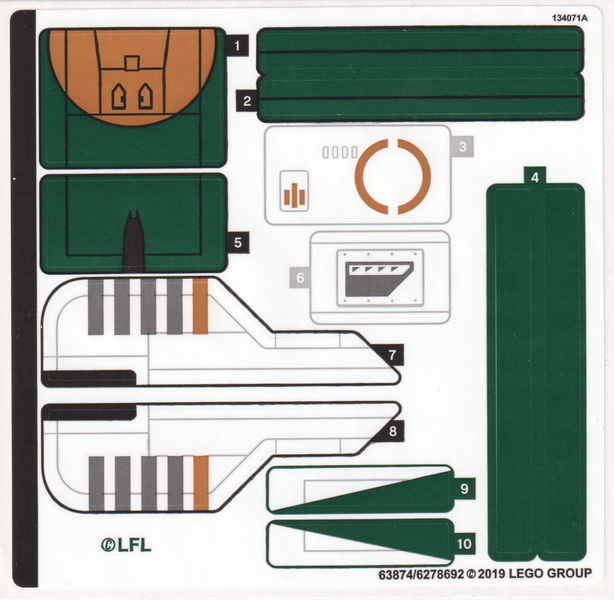 LEGO Star Wars Sticker Sheet from A-Wing Set #75248
