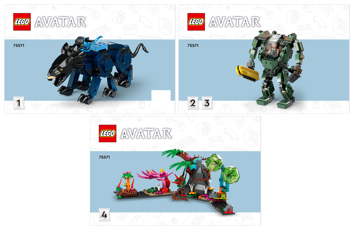 LEGO Avatar Neytiri and Thanator vs AMP Suit Quaritch Set #75571