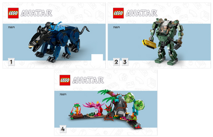 LEGO Avatar Neytiri and Thanator vs AMP Suit Quaritch Set #75571