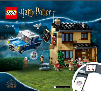 LEGO Harry Potter Hogwarts 4 Privet Drive SET #75968 with Instructions and Minifigures