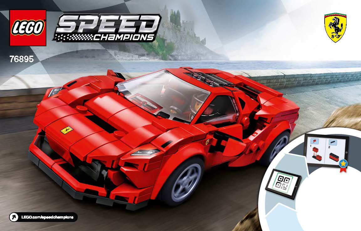 LEGO Speed Champions Ferrari F8 Tributo Set #76895 Includes Instructions and Minifigure