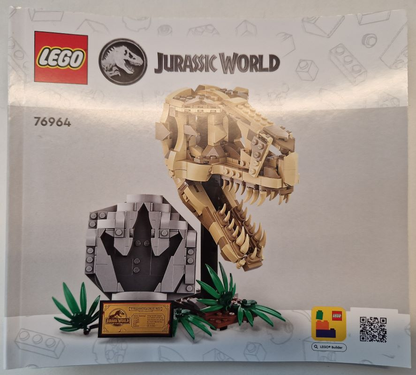 LEGO Jurassic World Dinosaur Fossils T. Rex Skull Set #76964 Includes Instructions