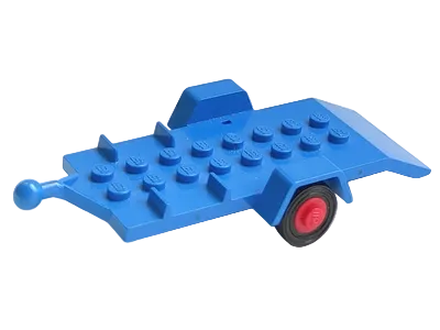 LEGO Vintage Vehicle Trailer Blue with Red Wheels