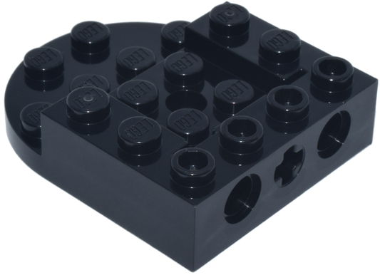 LEGO Brick Round 4x5 Half Circle with 2x4 and 2x2 Cutouts - Black - Holder for SMART Play Minifigure Tile and Brick