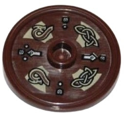 LEGO Viking Shield with Dragon Heads and Knots Pattern