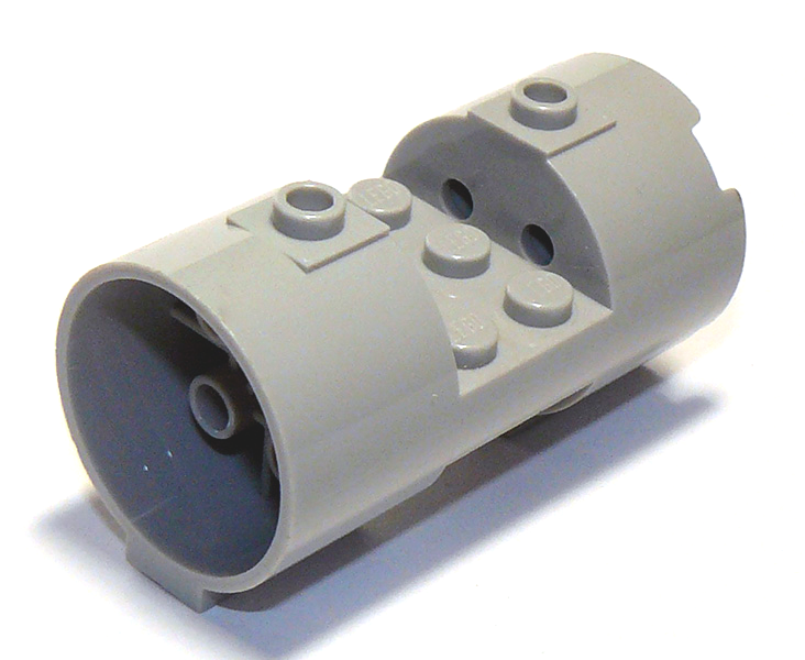 LEGO Cylinder 3x6x2 2/3 Light Bluish Grey