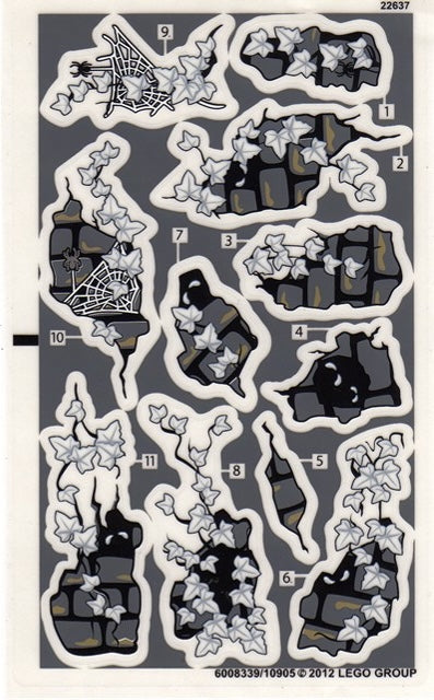 LEGO Monster Fighters Glow in the Dark Sticker Sheet from Vampyre Castle Set #9468