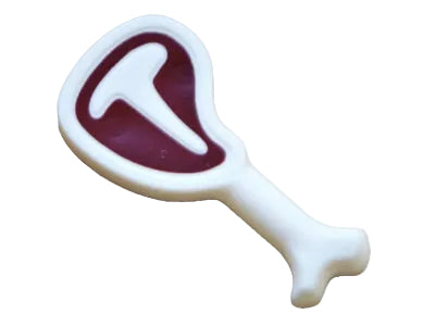 LEGO Food T-Bone Steak - Dark Red
