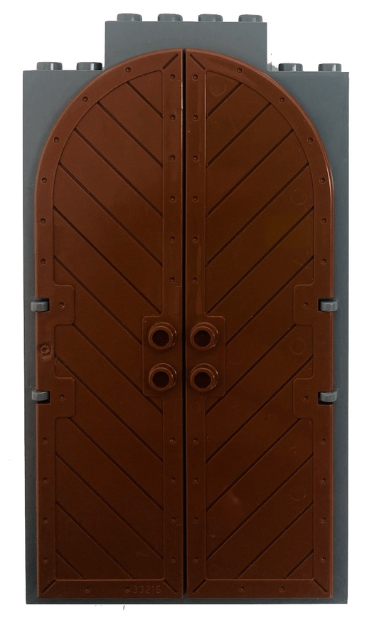 LEGO Harry Potter / Castle Door 1x4x11-1/3 Pack of 2 Reddish Brown with Dark Bluish Grey Frame