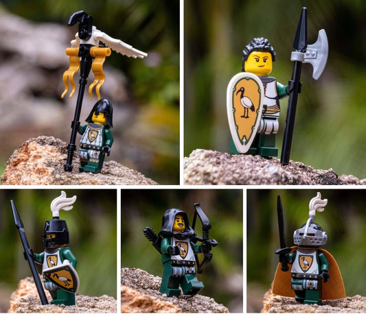 Iconic & Exclusive Waller Customs Bin Chicken Minifigures.  BUY ALL 5 AT ONCE!  Sold only at BrickResales!