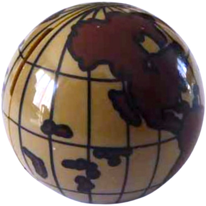 LEGO Globe Dark Tan Hemisphere 2x2 with Reddish Brown World Map Pattern
