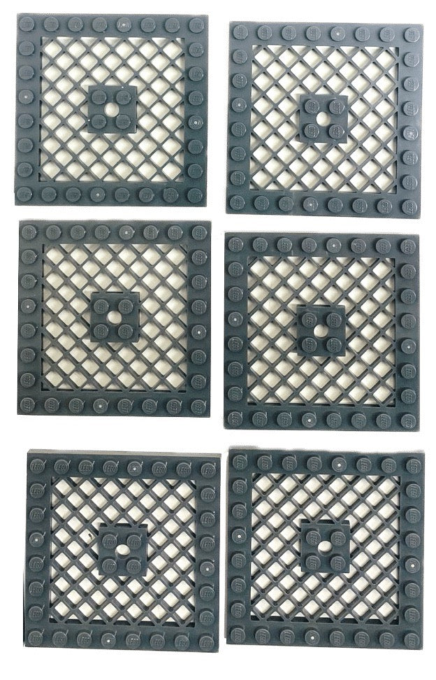LEGO Grille Plate 8x8 Pack of 6 Dark Bluish Grey