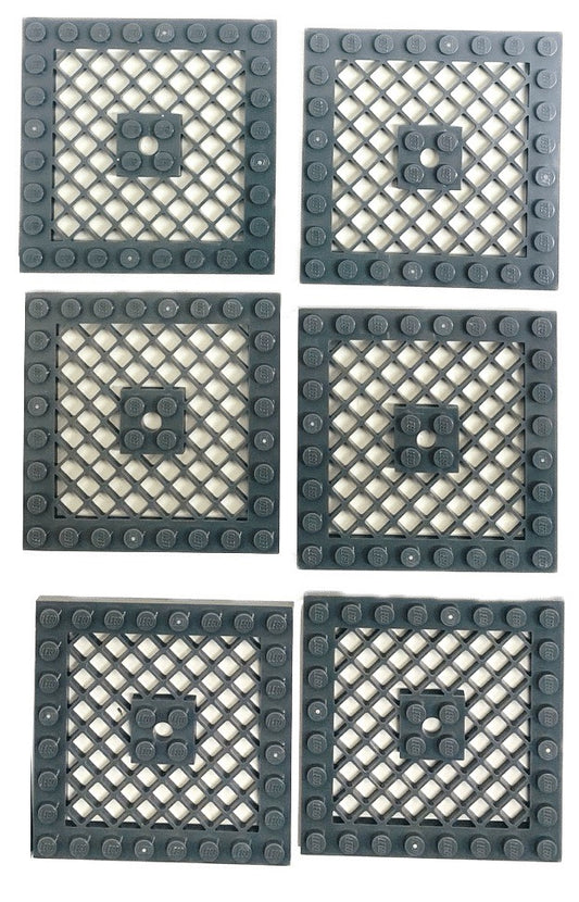 LEGO Grille Plate 8x8 Pack of 6 Dark Bluish Grey