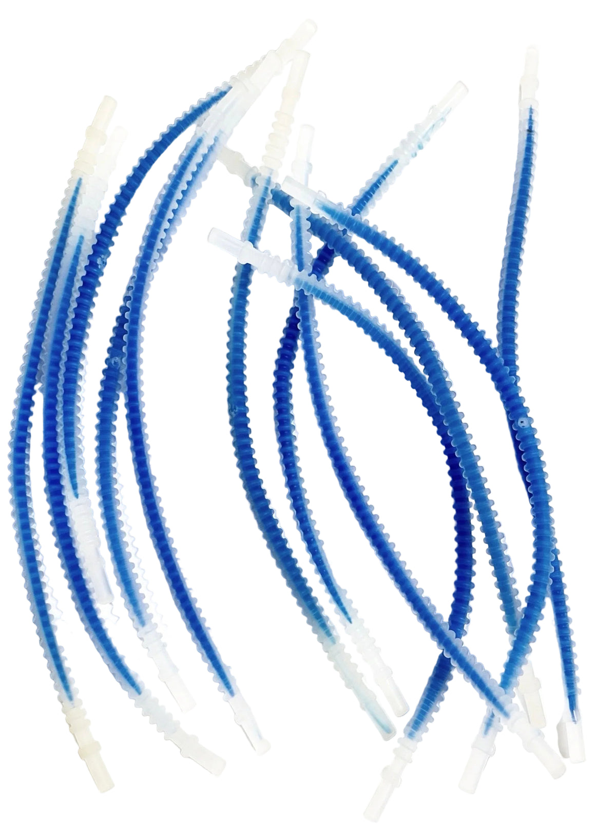 LEGO Flexible Hose Trans Clear / Blue Centre 19L Fun Pack of 12