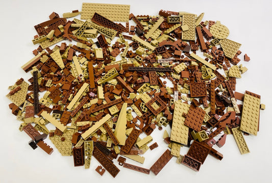 LEGO Shades of Brown and Tan Fun Pack Mixed Pieces Bricks Slopes Plates and More