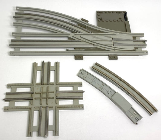 LEGO Trains Vintage 12V Track Mixed Fun Pack Switch Point Right / Special Curved Rails / Crossing