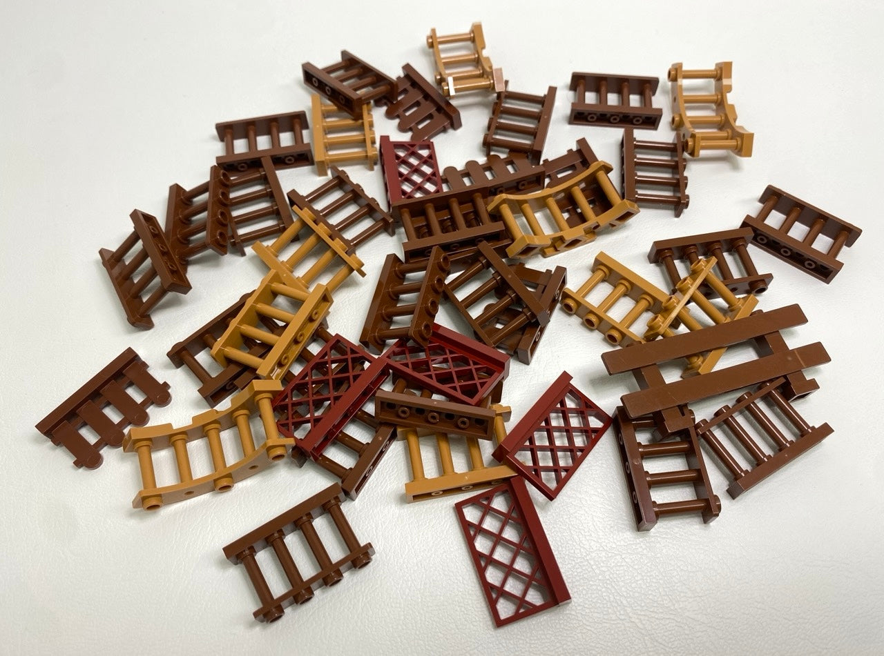 LEGO Fences Mixed Pack Reddish Brown / Dark Red / Medium Nougat