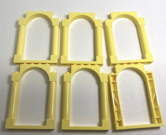 LEGO Arched Door Frames 1x6x7 Pack of 6 Bright Light Yellow