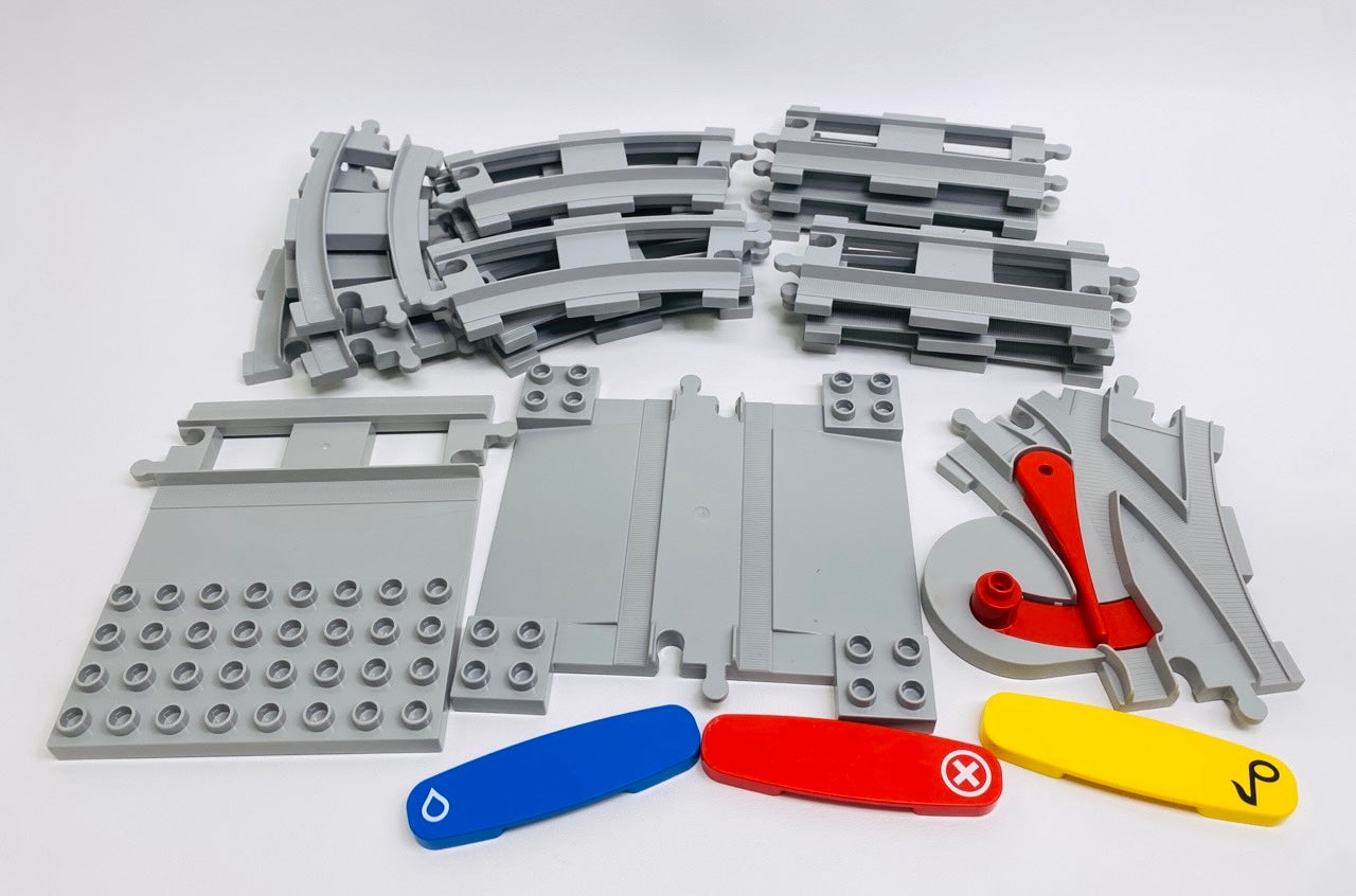LEGO Duplo Train Track Mixed Fun Pack - Light Bluish Grey