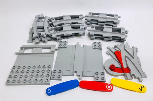 LEGO Duplo Train Track Mixed Fun Pack - Light Bluish Grey