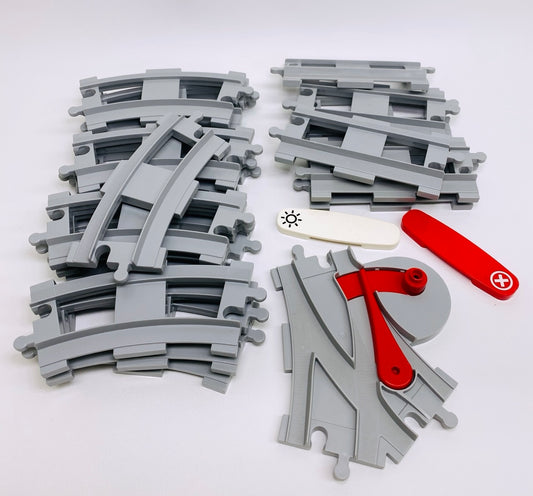 LEGO Duplo Train Track Mixed Fun Pack - Light Bluish Grey