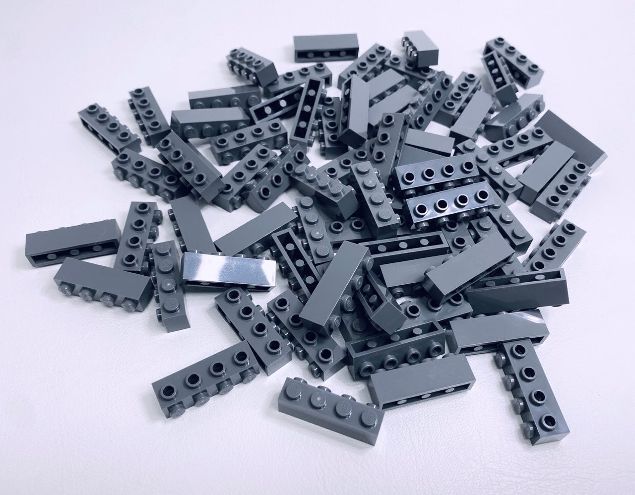 LEGO Brick 1x4 with Studs on Side Pack of 72 Dark Bluish Grey